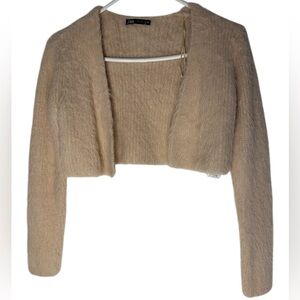 Zara Women's Soft Beige Sweater Shrug